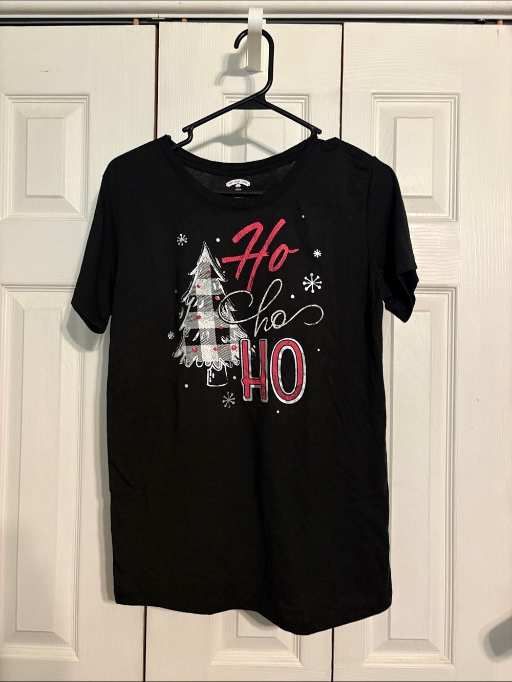 Holiday Time Black Graphic Tee with White Labeling